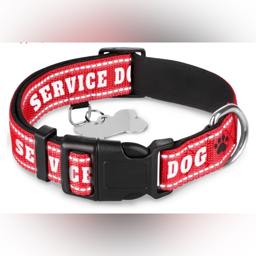 Reflective Pet Collar Red Service Dog XL NWT